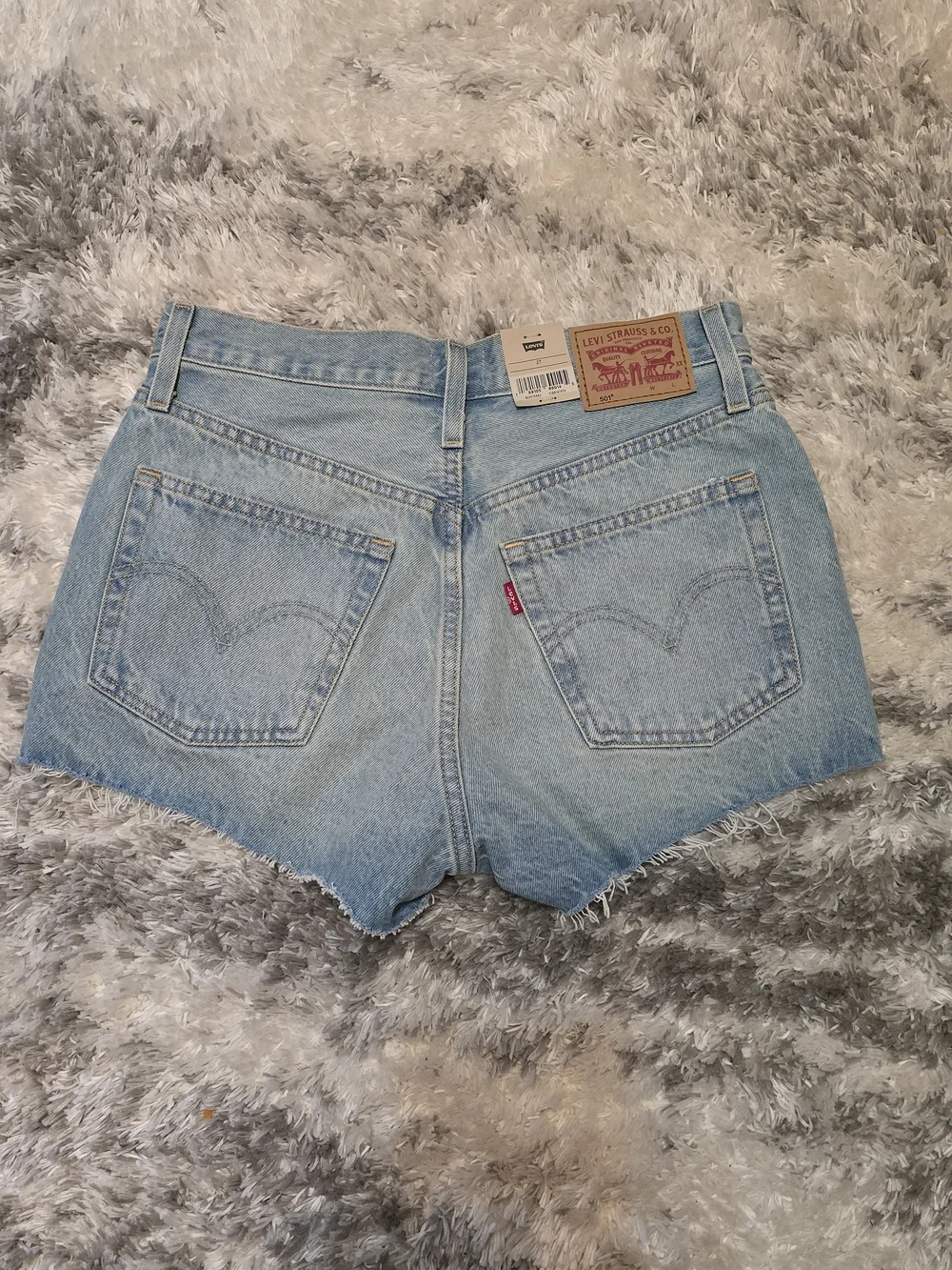 Levi's 501 High-Rise Distressed Denim Shorts - Light Blue